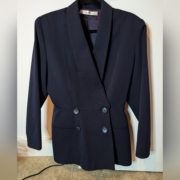 Vintage Tahari Wool Double Breasted Blazer Sz 4 80s - Picture 4 of 16